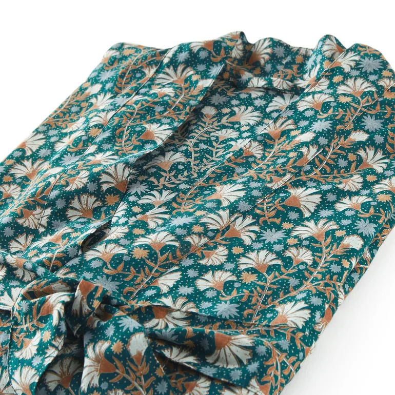 Kalyan Pure Cotton Voile Kimono Bathrobe - 1