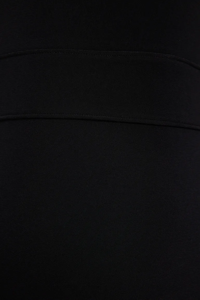 Black Strap Skater/Waist Open Elastic Knitted Maxi Dress - 7