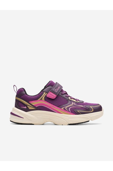 Clarks Girls Crafton Move Trainers in Purple