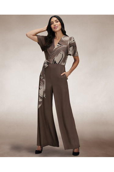 Overwrap Print Jumpsuit