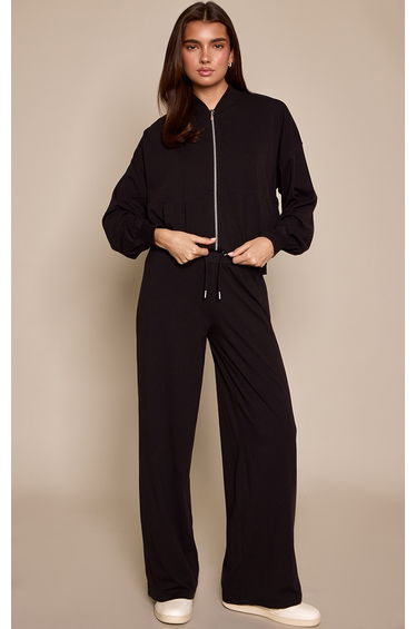 Black Casual Straight Leg Trousers