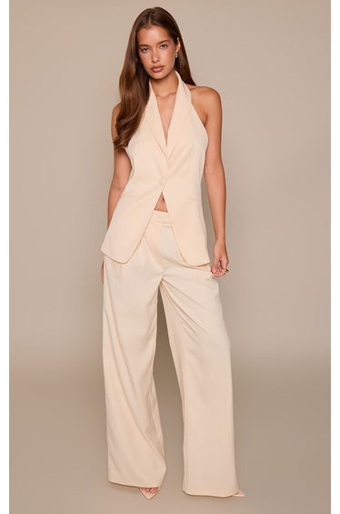 Cream Collared Open Waistcoat