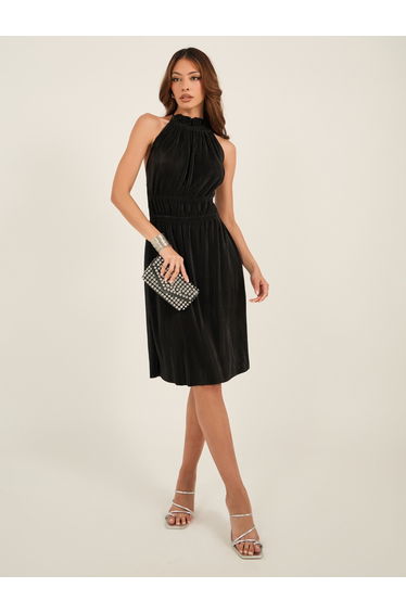 Textured Plisse Sleeveless A-Line Mini Dress