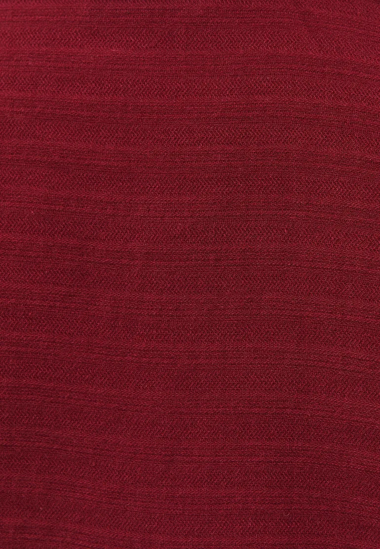 Oversize Long Sleeve Shirt With Pocket Detail - RUMBA RED - 4