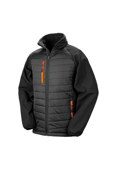 Result Womens/Ladies Compass Soft Shell Jacket - Black/Orange