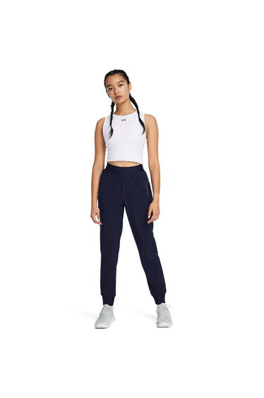 Women's Under Armour Rival High Rise Woven Pants in Blue