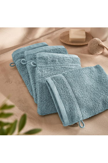 Set of 4 Zavara 100% Cotton Terry Supersoft Wash Mitts