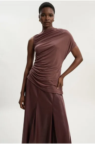 Tencel Ruched Detail Top
