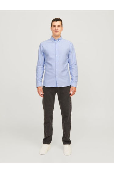Solid Collar Long Sleeve Shirt