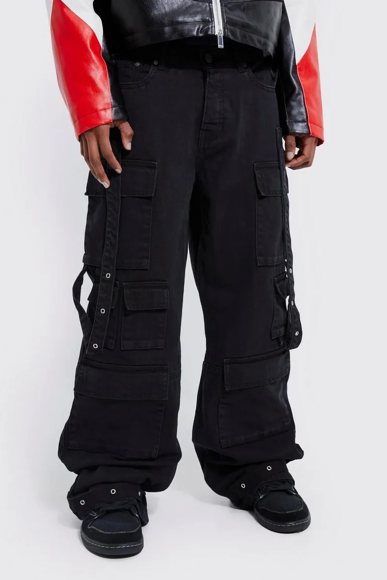 Baggy Rigid Multi Pocket Flare Jeans