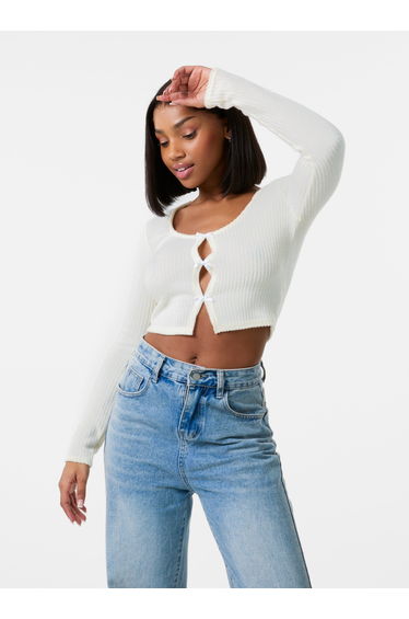 Brushed Rib Bow Top
