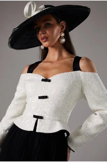 Lisa Tan Sequin Tweed Jacket