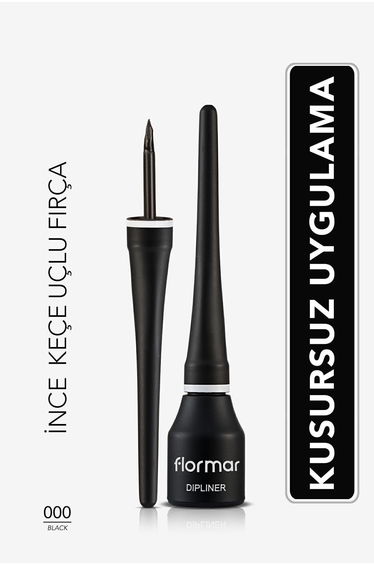 Dense Pigmented Thin Felt Brush Semi Matte Dipliner (BLACK) - Dipliner-000black