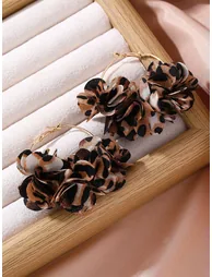 Leopard Print Hoop Earrings - 4