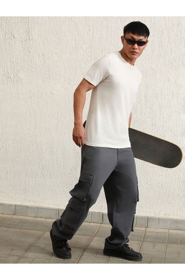 Straight Fit Double Cargo Pocket Pants