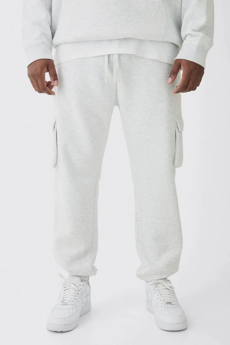 Plus Skinny Fit Cargo Jogger In Grey Marl - grey marl