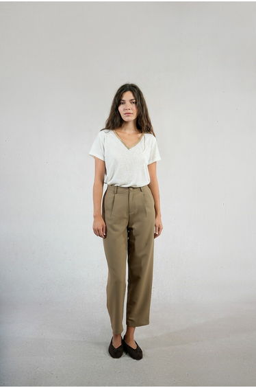 Straight Pleat Front Trousers