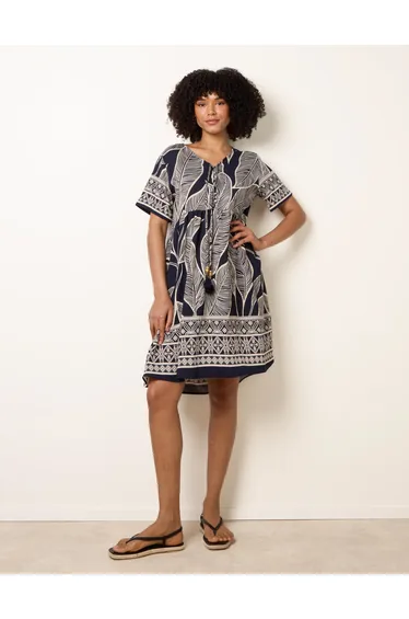 Dress With Tropical Leaf Print