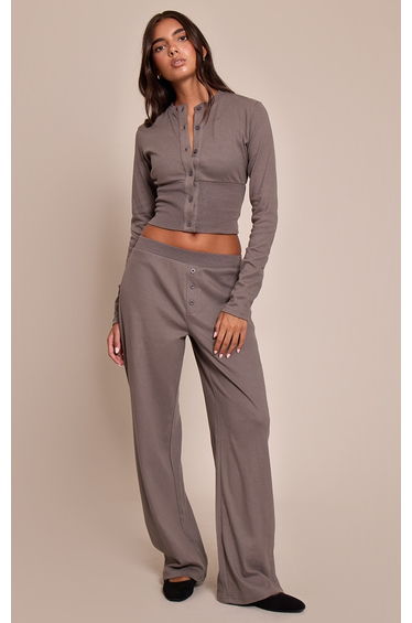 Charcoal Super Soft Wide Leg Trousers