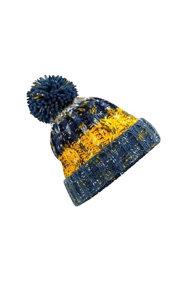 Beechfield Unisex Adults Corkscrew Knitted Pom Pom Beanie Hat - Morning Frost