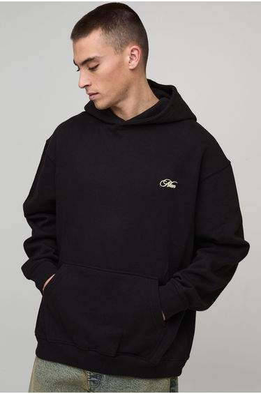 Black Oversized Manhattan Over The Seams Hoodie - black