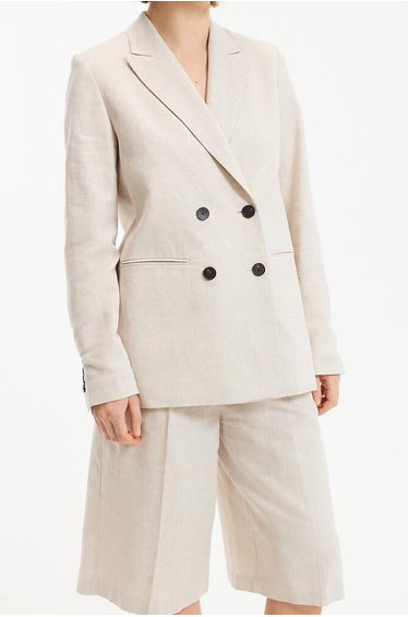 Linen/Cotton Oversize Long Blazer