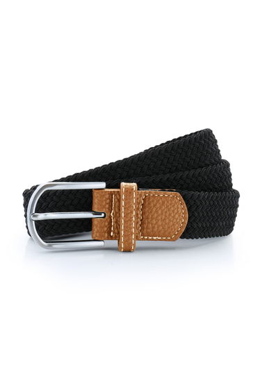 Asquith & Fox Mens Woven Braid Stretch Belt - Black