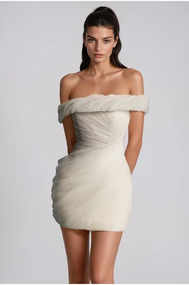 Javor Draped Mesh Mini Dress