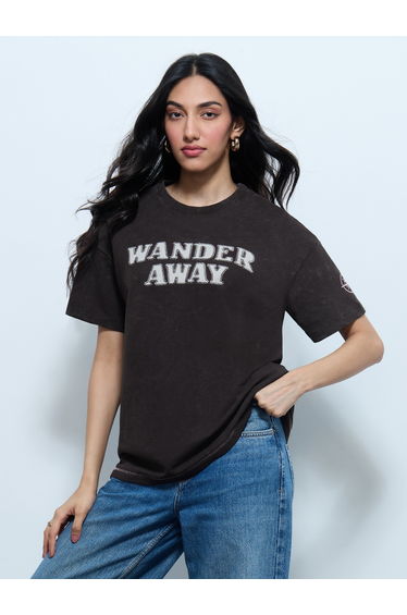 Black Washed Cotton Oversized T-Shirt