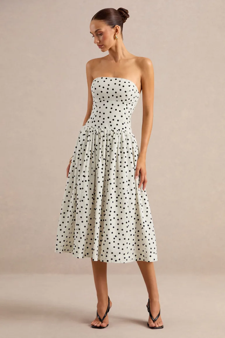 Triumph | Polka Dot Bandeau Midi Dress - 4