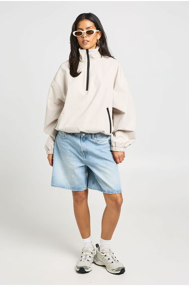 Funnel Neck Zip Up Jacket - slate