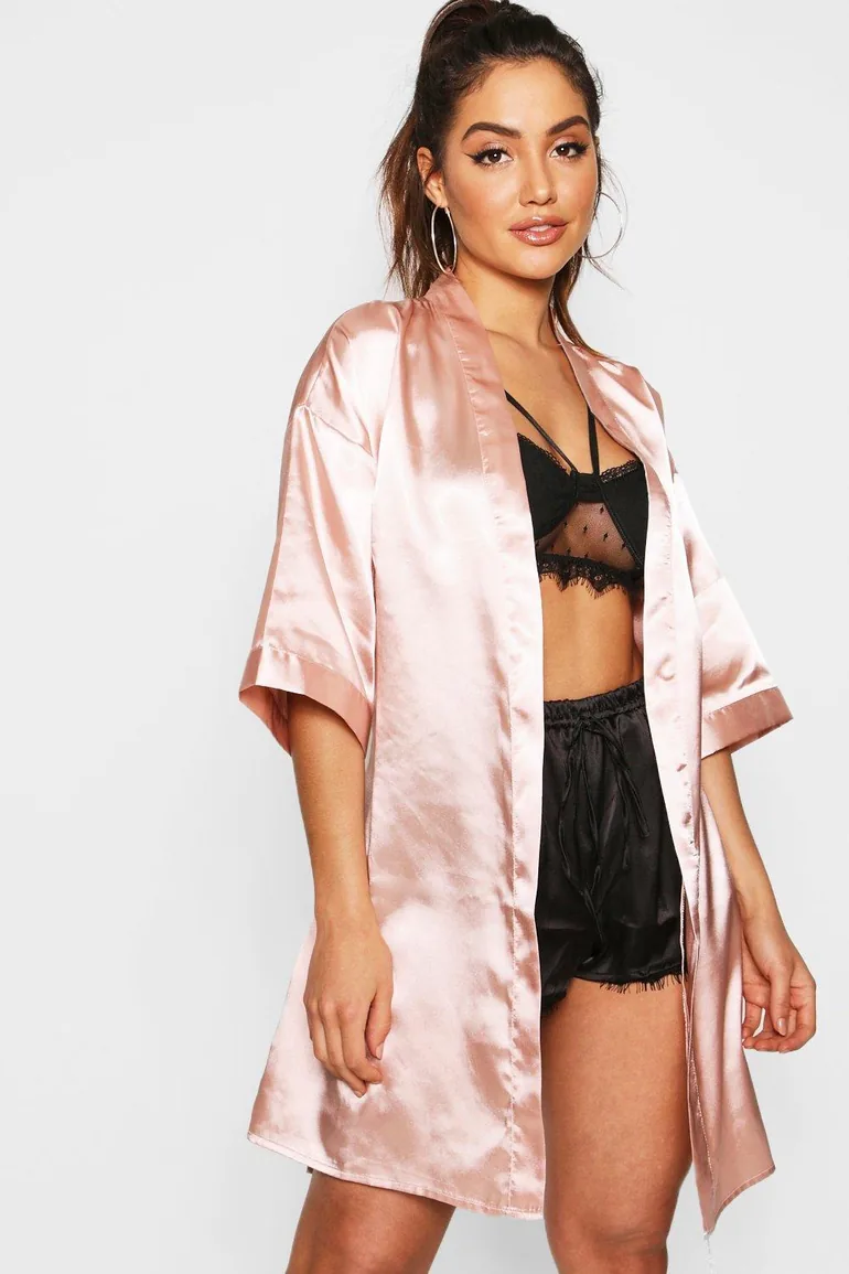 Brides Squad Satin Robe - rose gold - 3