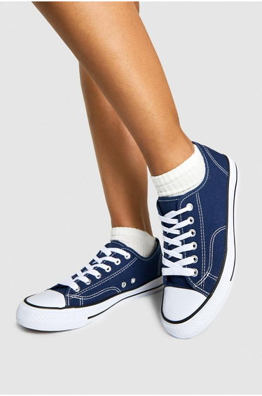 Canvas Low Trainers - navy