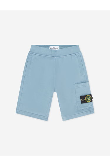 Stone Island Boys Logo Pocket Shorts in Blue