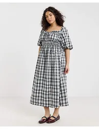 Gingham Midi Dress