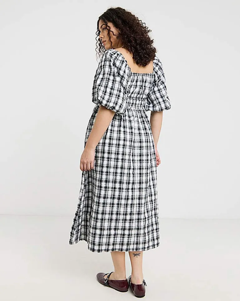 Gingham Midi Dress - 1