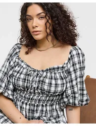 Gingham Midi Dress - 2