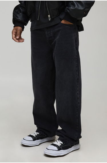 Relaxed Rigid Washed Jeans - charcoal