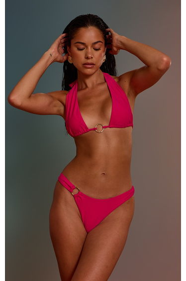 Fuschia Gold Ring Tanga Bikini Bottom