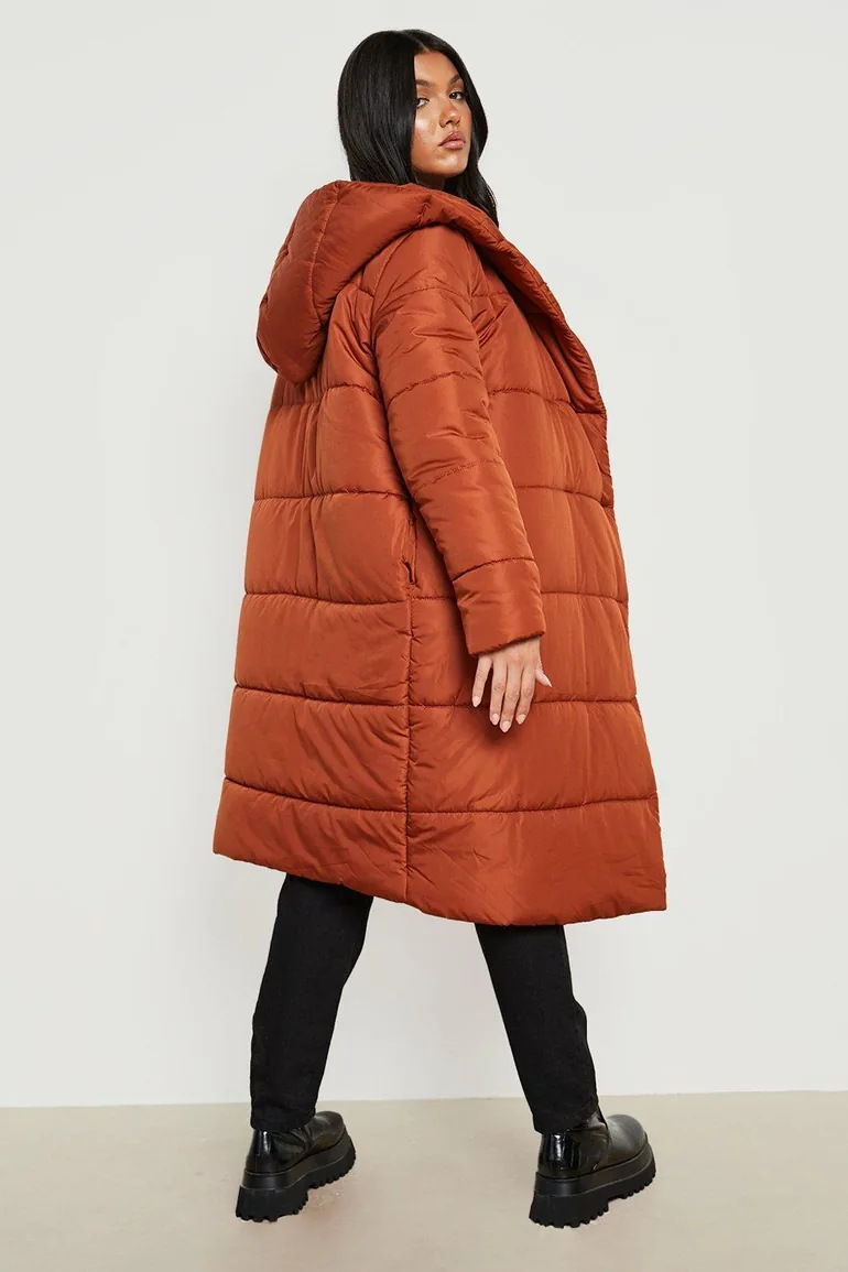 Maternity Wrap Duvet Coat - rust - 1