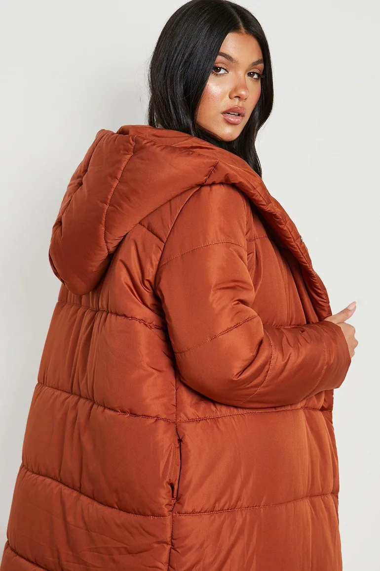 Maternity Wrap Duvet Coat - rust - 3
