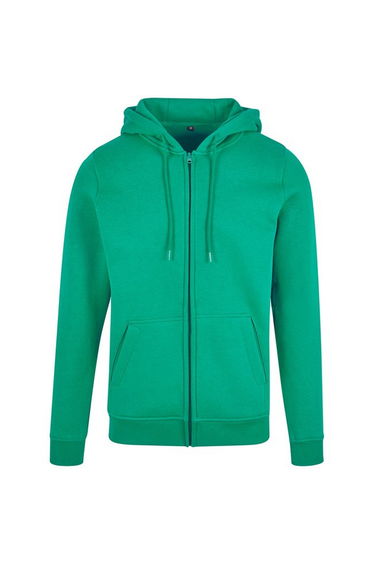 Build Your Brand Mens Heavy Zip Up Hoodie - Grass Green