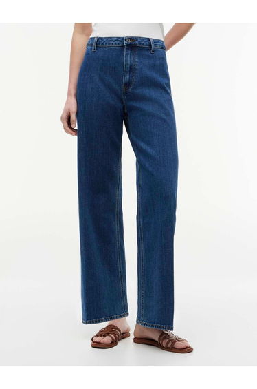 Wide Leg Rian Jean High Waist Ankle Flare Dark Blue