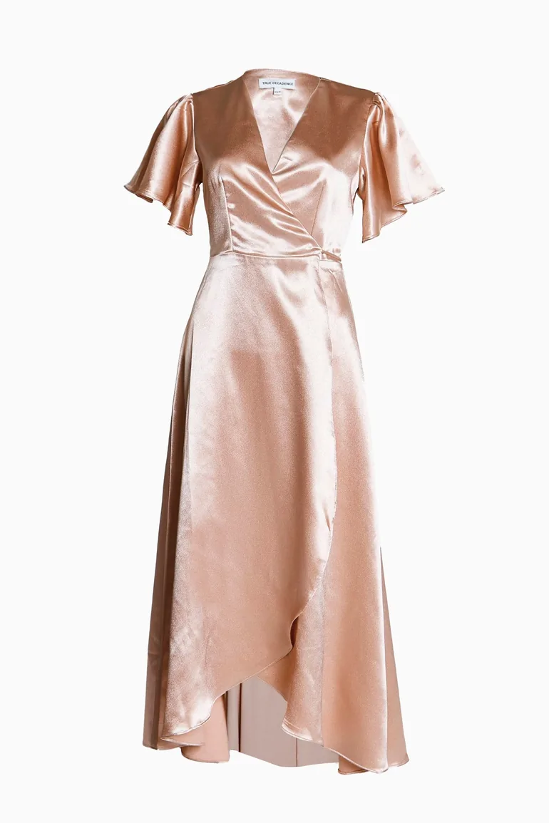 decadence satin dress champagne Decadence Satin Dress - Champagne