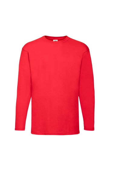 Fruit of the Loom Mens Valueweight Long-Sleeved T-Shirt - Red