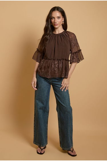 Chiffon Peplum Blouse