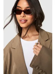 Tortoise Frame Rectangle Sunglasses - brown