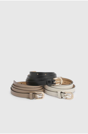 3 Pack Basic Skinny Belts - multi