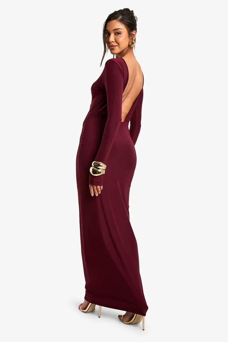 Slinky Open Back Maxi Dress Boohoo : Evening Dresses : VogaCloset Iraq