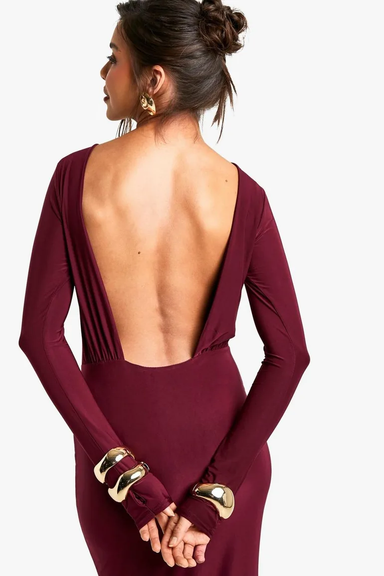 Slinky Open Back Maxi Dress Boohoo : Evening Dresses : VogaCloset Iraq
